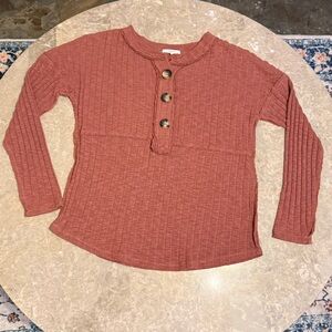 Maurices Rust/Brick Button-Up lightweight Sweater